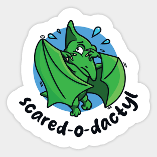 Scared-o-dactyl (on light colors) Sticker